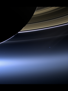 image of earth as seen near Saturn
